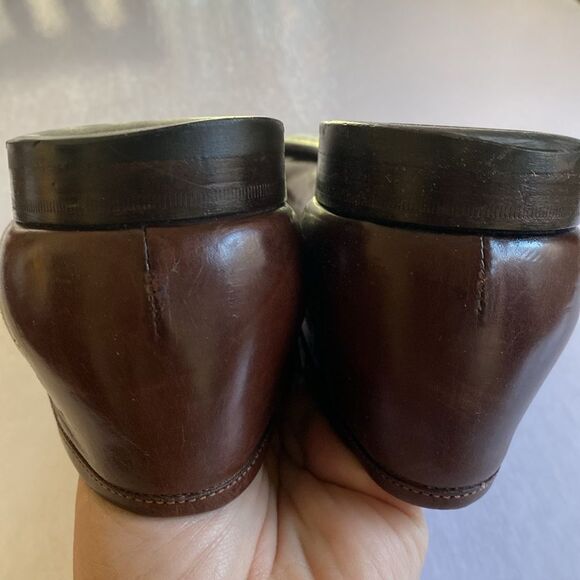 Santoni Brown Leather Penny Loafers - Picture 6 of 11